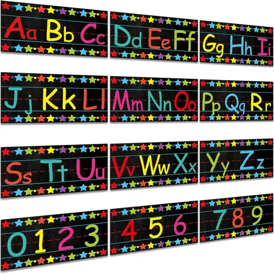 Alphabet Bulletin Board Set Alphabet Poster Chart Number Line for Classroom Wall Decorations {1}