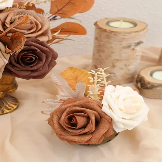 Earth Tones Artificial Flowers 25pcs {2}