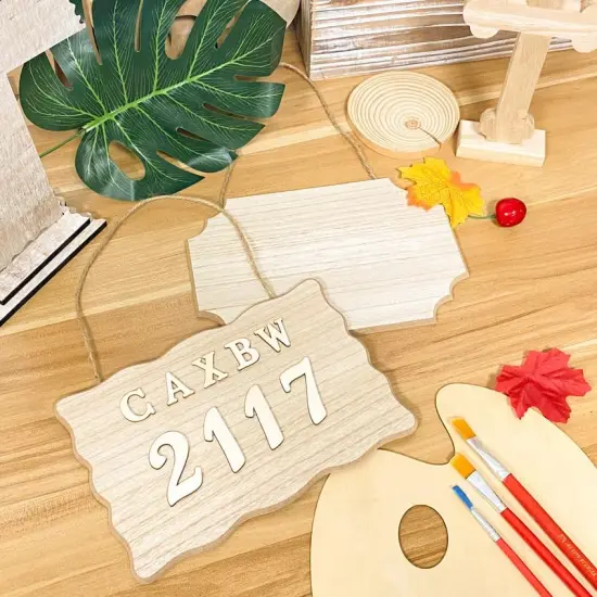 8 Pack Unfinished Wood Signs with Jute {4}