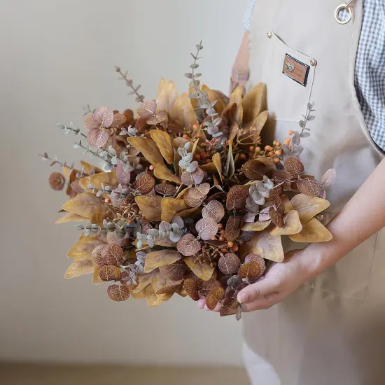 110 Pcs 5 Kinds Mixed Artificial Eucalyptus Stems for Fall {2}