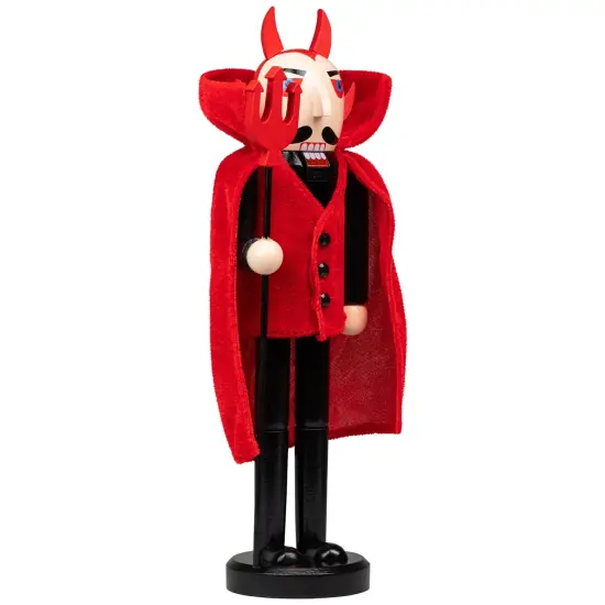 Northlight Devil with Pitchfork Halloween Nutcracker - 14" - Red and Black {4}