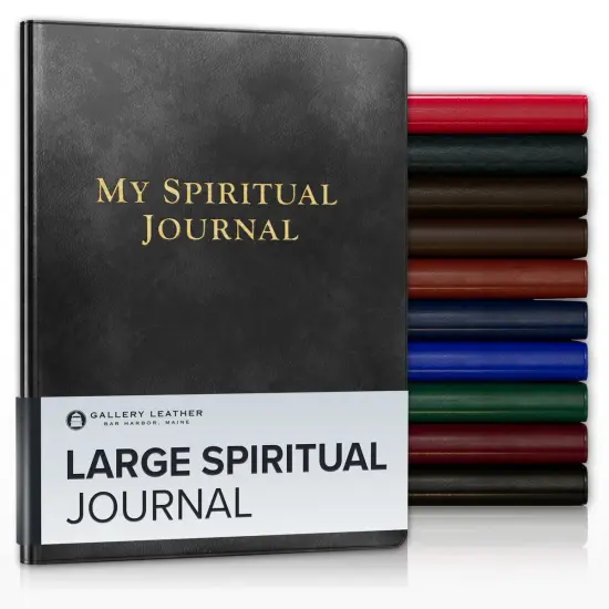 Gallery Leather Large Spiritual Journal - 9.75"x7.5" Acadia Black {1}