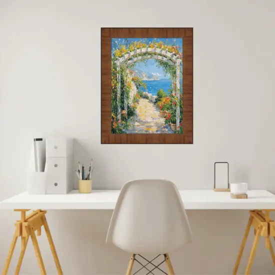 Contemporary Wood Grain Honey Scoop Picture Frame 24x48 frame {4}