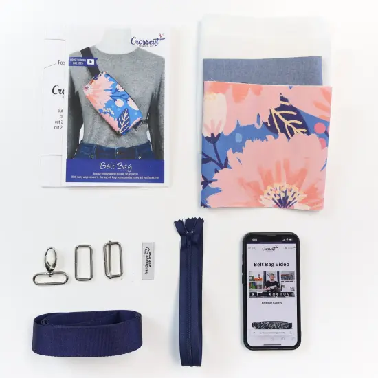 Crosscut Sewing Co.&reg; Belt Bag Sewing Project Kit - Beginner Friendly DIY Sewing Kit Dahlia {6}