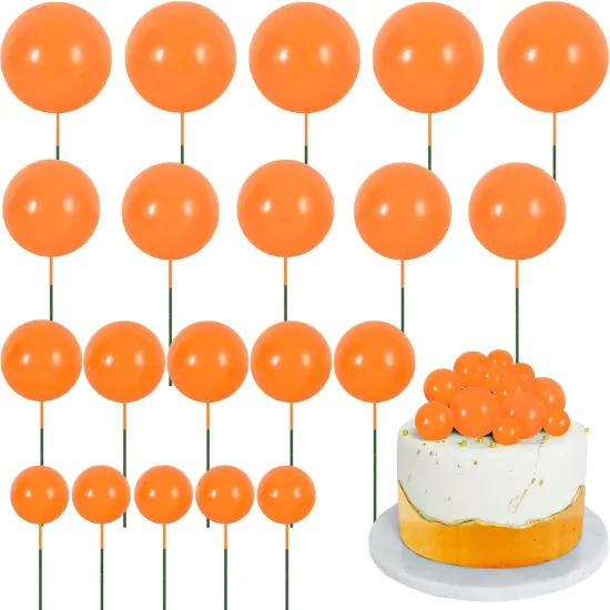 Orange Mini Ball Cake Toppers {6}