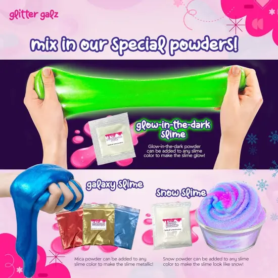 75-Pc Jumbo Mega Birthday Party Slime Kit for Girls Ages 6 7 8 9 10, 11 and 12-30 DIY Slime Pack Soft, Color Slime Gels, Cloud, Clear, Butter, Glitter, Crunchy, and Glow in Dark Slime Making Kits {4}
