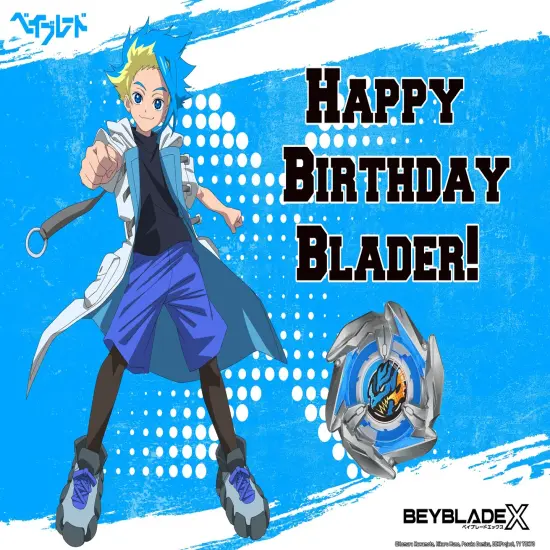 BEYBLADE X Cake Topper Decoration &ndash; Anime Battle Scene with Jax and his Spinning Top fits 1/4 Sheet cake or larger {1}