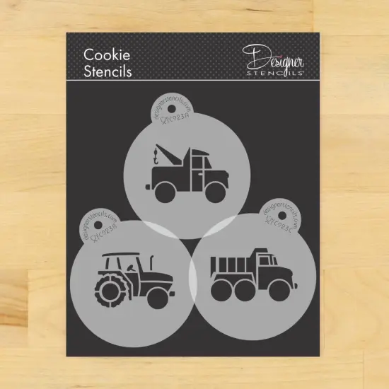 Trucks Cookie Stencil Set | C923 by Designer Stencils | Cookie Decorating Tools | {1}