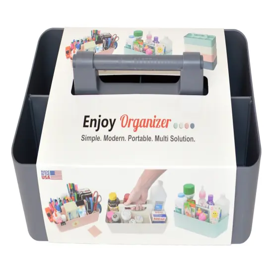 Enjoy Organizer 2 Pack Portable Caddy Organizer Stackable With Handle 8 Compartment Divided Art Storage Caddy Supply Basket Made In USA {2}