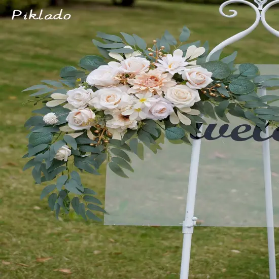 Wedding Welcome Signs Floral Swag Wedding Reception Ceremony Signs Decor {3}