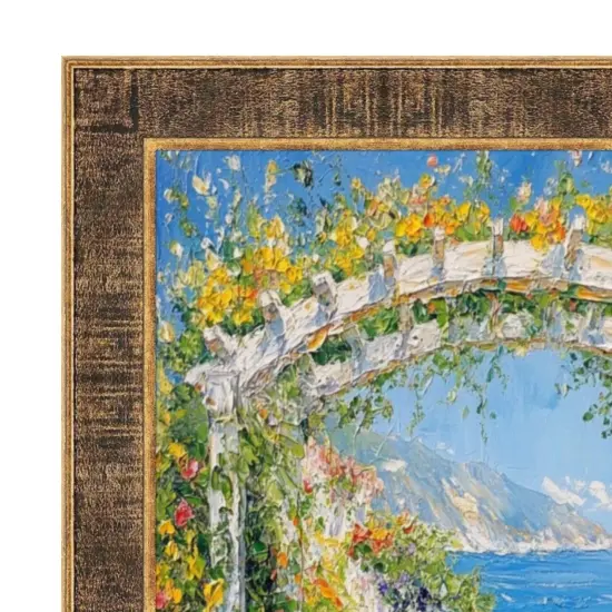 Farmhouse Rustic Wood Black Gold Picture Frame 32x24 frame {1}