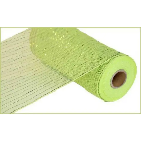 10" Poly Deco Mesh Ribbon: Metallic Apple and Lime Green {1}
