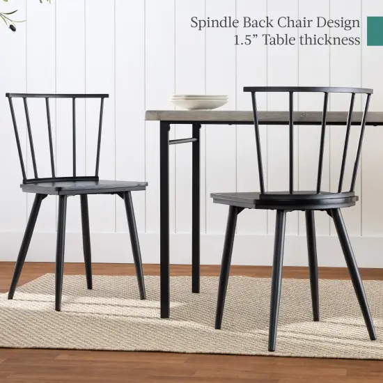 Best Choice Products 4-Piece Dining Kitchen Table Set w/ 2 Spindle-Back Chairs, Bench Gray {2}