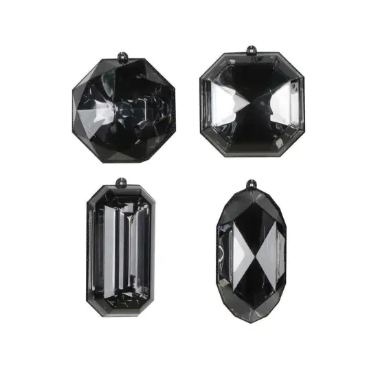 Acrylic Jewel Assortment Ornament: Black (Set 4) {1}