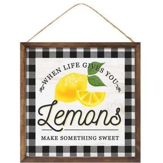 10" Wooden Sign: Lemons/Life {1}