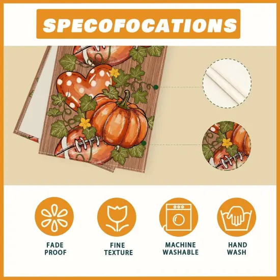 Fall Pumpkin Football Love Heart Wood Table Runner {5}