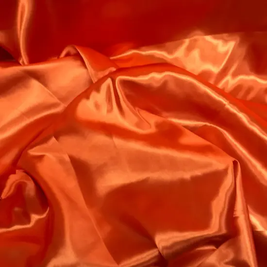 1 Yard Vibrant Orange Medium Satin Fabric Polyester Lightweight Sheen 58&Prime;-60&Prime; wide {3}