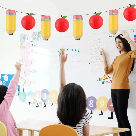 12 Pcs Back to School Decorations Pencil Apple {4}