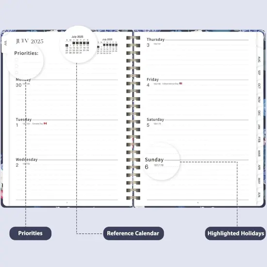 2025-2026 Academic Planner A5 (6.3" x 8.4") - Dark Blue {3}