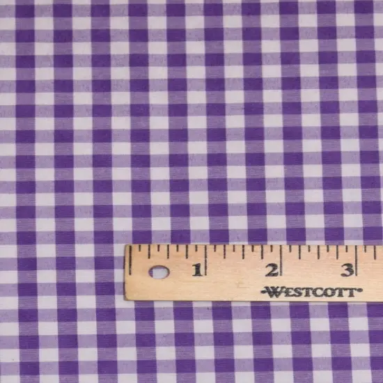 1 Yard Purple 1/8&Prime; Gingham Checkered Poly Cotton Fabric Non-Stretch Lightweight Textile 58/59 Inch Wide {3}