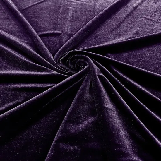 1 Yard Luxurious Stretch Velvet Fabric Polyester Lycra Spandex 58/60" Wide Amethyst {1}