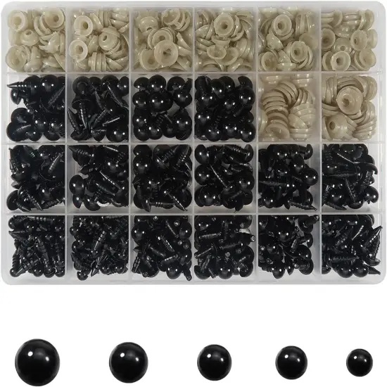150pcs Safety Eyes for Amigurumis with Washers 6mm to 12mm {1}
