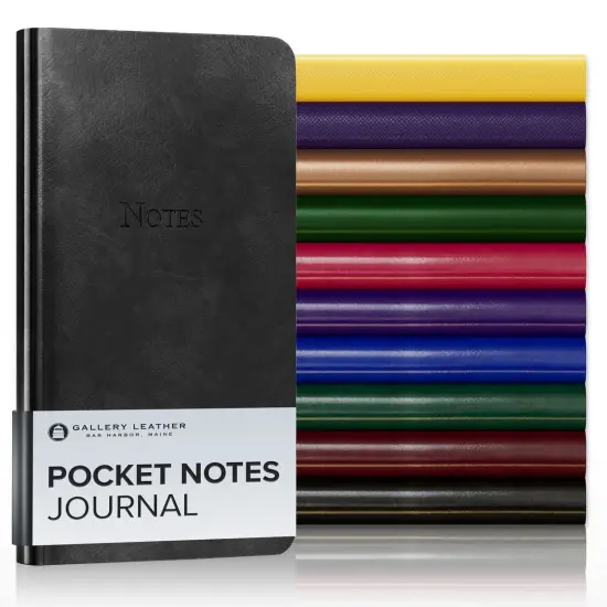 Pocket Notes Leather Journal by Gallery Leather - 6"x3.25" Acadia Black {1}