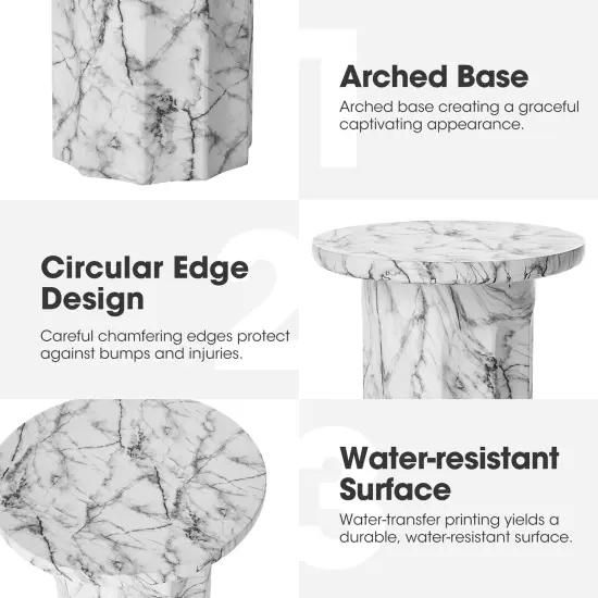 Modern MGO Faux Marble Side Table / End Table {5}