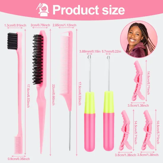 Crochet Hooks for Hair Set with 2pcs Different Size Crochet Needle, Latch Hook for Passion Twist Crochet Hair Extensions {4}