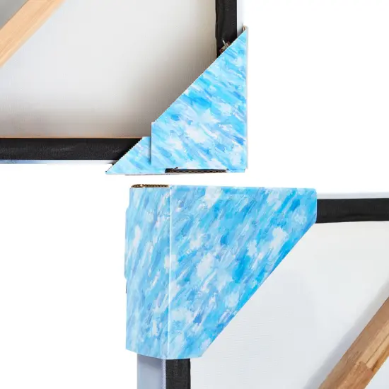 100 Pack Blue Picture Frame Corner Protectors for Shipping Art, Adjustable Cardboard Edges for Moving (Fits 1", 1.5", 2.2" Frames) {2}