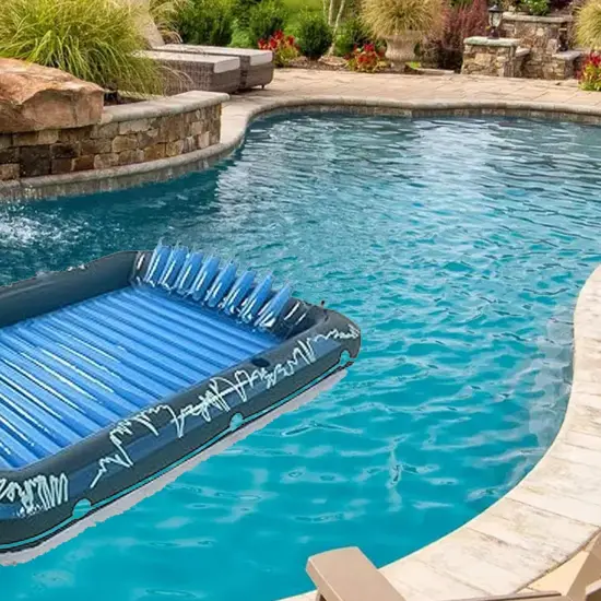 Spacious Inflatable Pool Float with Cupholders | CLear Green {5}