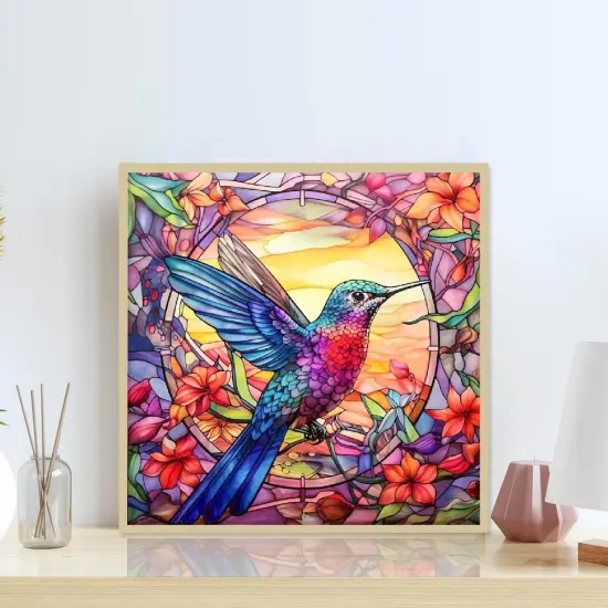 Hummingbird Diamond Painting Kits for Adults Beginners, DIY Stained Glass Diamond Art Kits for Adults {2}