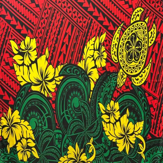 Multicolor Polynesian Tattoo Polyester Sarong 72" L x 45" W Blue {2}