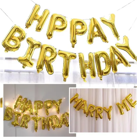 [85 PCS] Foil Personalized Name Happy Birthday Balloons Letters {2}