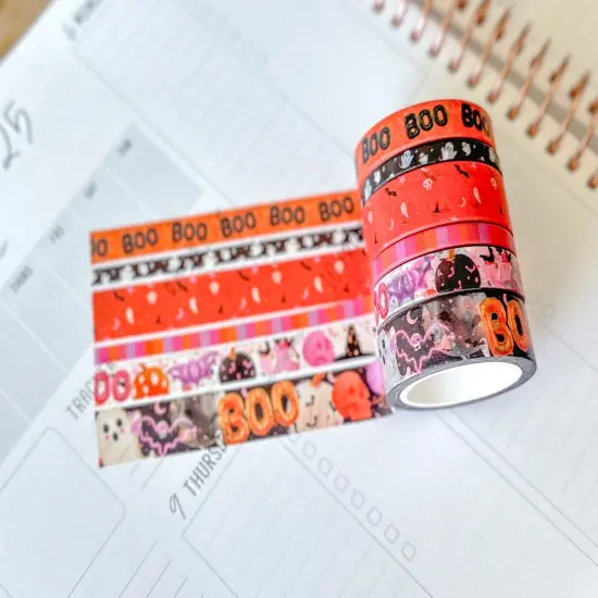 Halloween Party Ghosts Bats Boo! Washi Tape Set October 2024 - W117 {5}