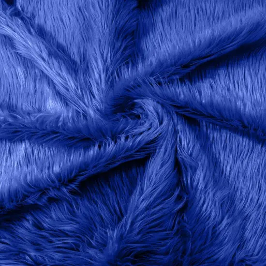 1 Yard Solid Faux Fur Fabric for Costumes, Decor, pillows & beddings Royal Blue {1}