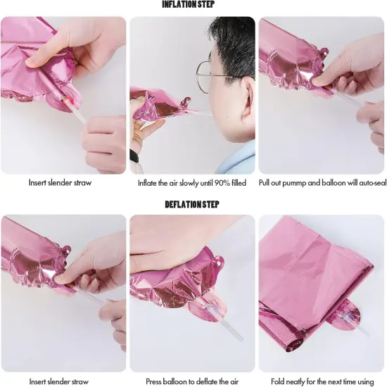 Happy Birthday Balloons Banner - 30 Pcs Pink {2}