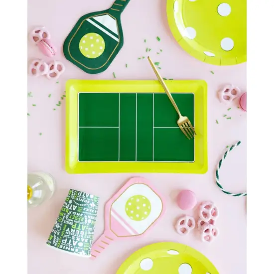 Pickleball Party Plates: Fun Yellow & Green Plates for Lunch & Dinner {4}