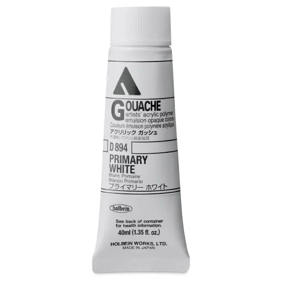 Holbein Acrylic Gouache &ndash; Primary White, 40 ml tube {1}