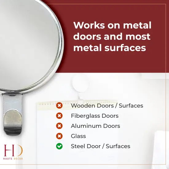 Haute Decor Attract&reg; Magnetic Hanger, 1 Pack - Strong Magnet Hook for Metal Doors and Surfaces Silver {5}