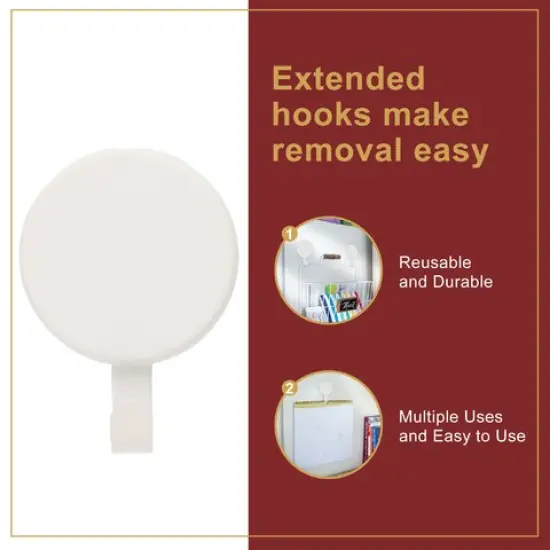 Haute Decor Attract&reg; Magnetic Hanger, 1 Pack - Strong Magnet Hook for Metal Doors and Surfaces White {5}