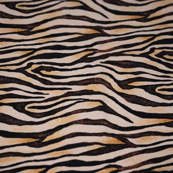 Sandy Zebra Printed Spandex Fabric {6}