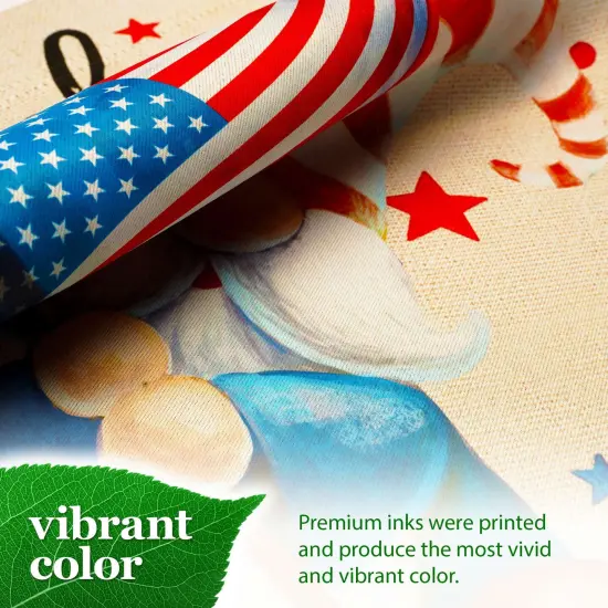G128 Welcome Patriotic Gnome Garden Flag 12x18 In Double Sided Independence Day Yard Garden Lawn Decoration {6}