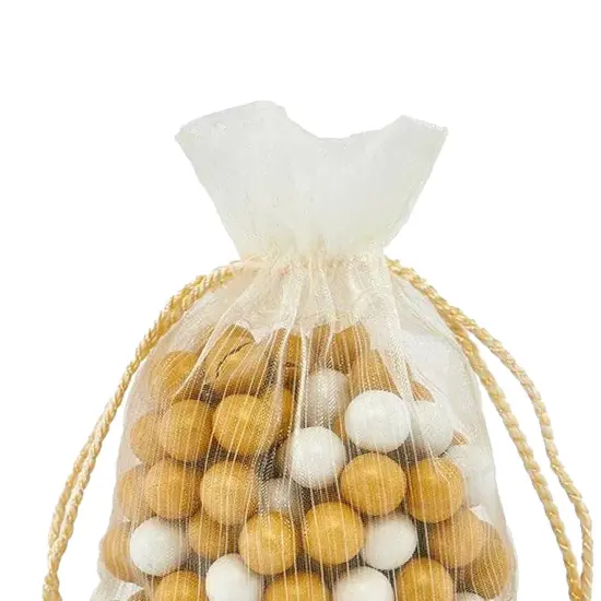 Stylish Gift Bag with Tassels 5" x 6 1/2" Ivory {3}