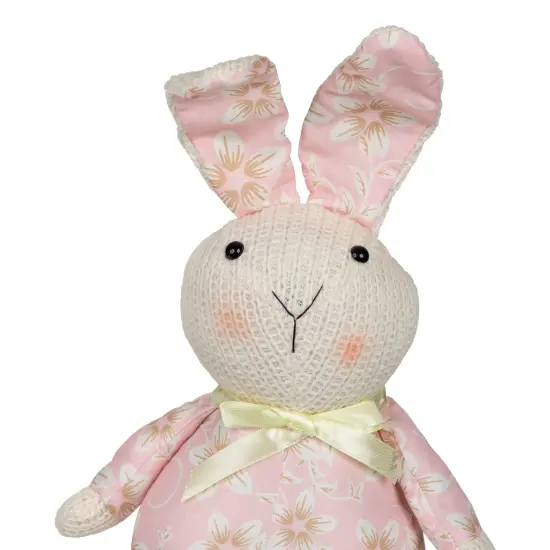 Northlight Floral Easter Bunny Rabbit Spring Figure - 17" - Pink and Cream {6}