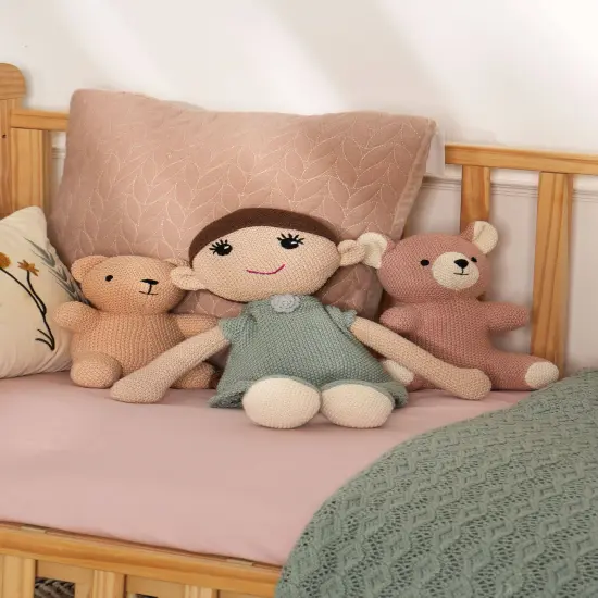 100% Handmade Cotton knitted Soft Princess Plush Toy Gray {1}