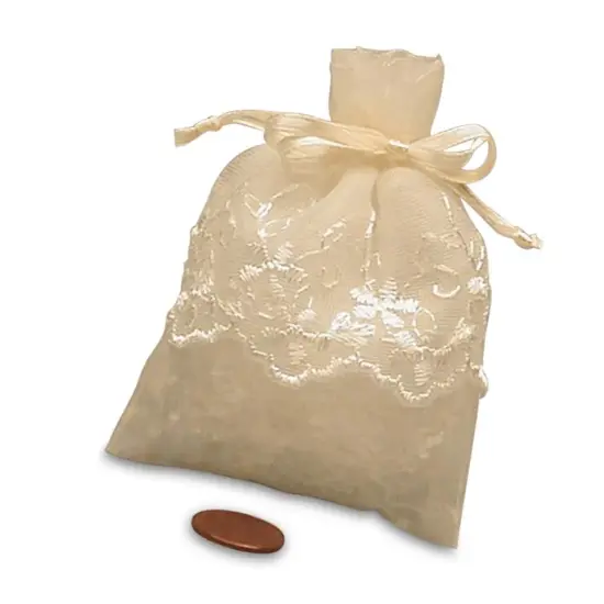 Small Embroidered Skirt Organza Bag 3'' x 4'' for Favors {3}