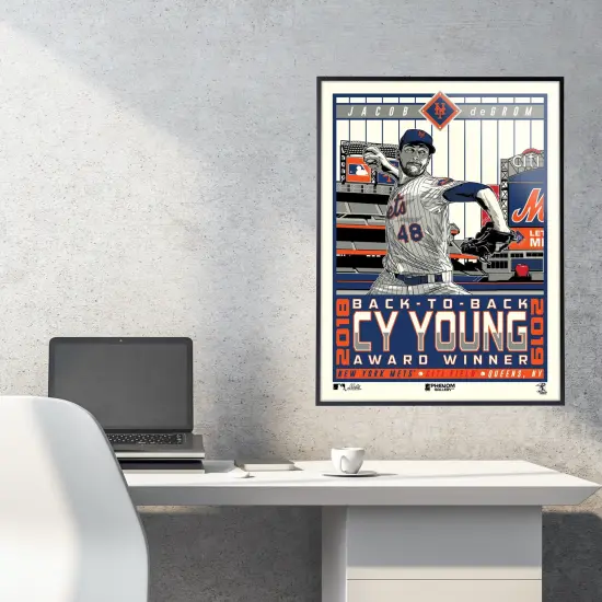 Phenom Gallery New York Mets Jacob DeGrom Cy Young Deluxe Framed Serigraph Print {3}