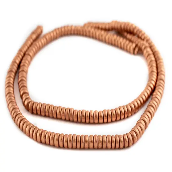 The Bead Chest Copper Disk Natural Wood Beads (4x8mm): Organic Eco-Friendly Wooden Bead Strand for DIY Jewelry, Crafts, Necklace and Bracelet Making {3}