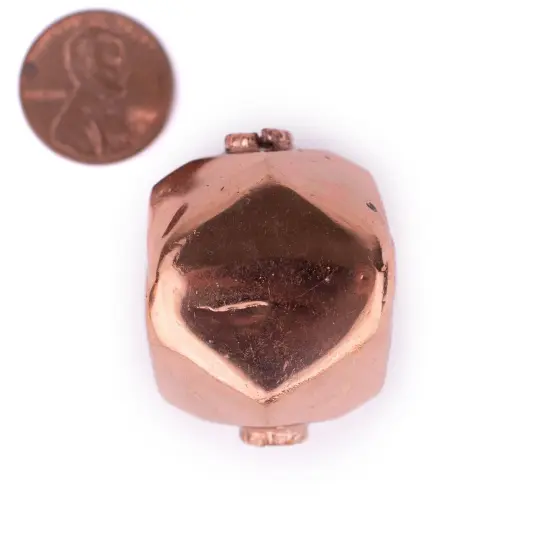 The Bead Chest Hollow Cornerless Cube Bead: Large Copper 30mm Centerpiece Pendant Bead {2}